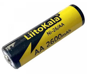 Акумулятор  тип AA LiitoKala Ni-26/AA 1.2V 2600mAh батарейка пальчикова