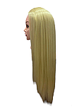 Навчальна манекен голова з довгим волоссям 70 см Балванка для перукаря для стриження волосся для плетіння волосся, фото 2