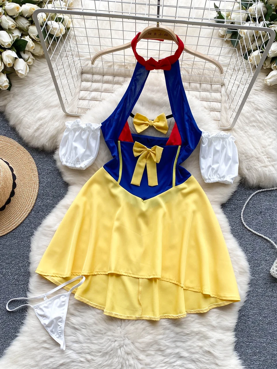 Сукня для рольових ігор у Білосніжку, сексуальна міні сукня з глибоким декольте, костюм еротичний