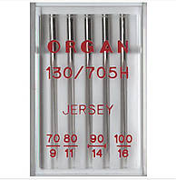 ИГЛЫ ORGAN ДЛЯ ТРИКОТАЖА JERSEY 70-80-90-100 (В УПАКОВКЕ 5 ШТ.)