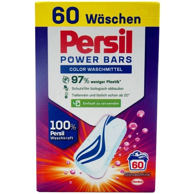 Таблетки для прання кольорового одягу Persil Eco Power Bars, 60шт (Німеччина)