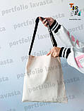 Сумка торба шопер з двонитки з ручками кросбоді листоноша без друку Розмір: 35cм х 38см, фото 7