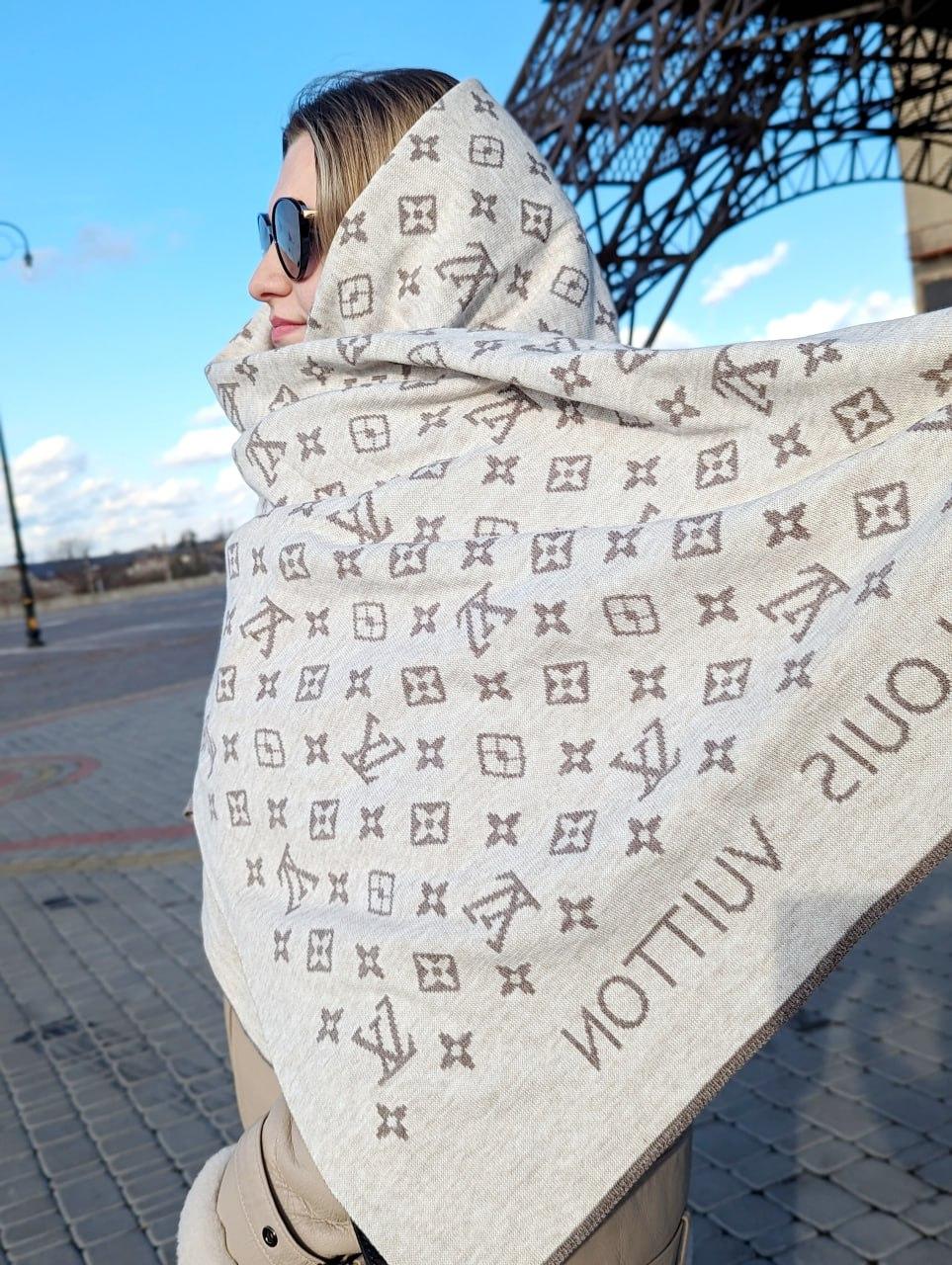 ПАЛАНТИН ШАРФ, ХУСТКА LOUIS VUITTON ЛУЇ ВІТОН молочний-моко, фото 1