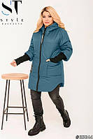 Женская зимняя куртка с тканевым рукавом ткань плащевка+синтепон 200 Размеры 48-50,52-54,56-58,60-62