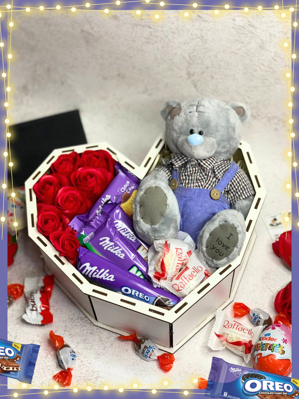 Сувенирные и подарочные наборы со сладостями Подарочные боксы для девушек Подарок для мамы с мишкою с розами l - фото 1 - id-p2022794338
