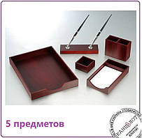 Набір настільний з натурального дерева NOWADAY, 5 предметів, червоне дерево (5144FDU)