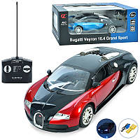 Машина на радіокеруванні, Bugatti, 1:14, акумулятор, гумові колеса, USB, 2 кольори, світло, коробка
