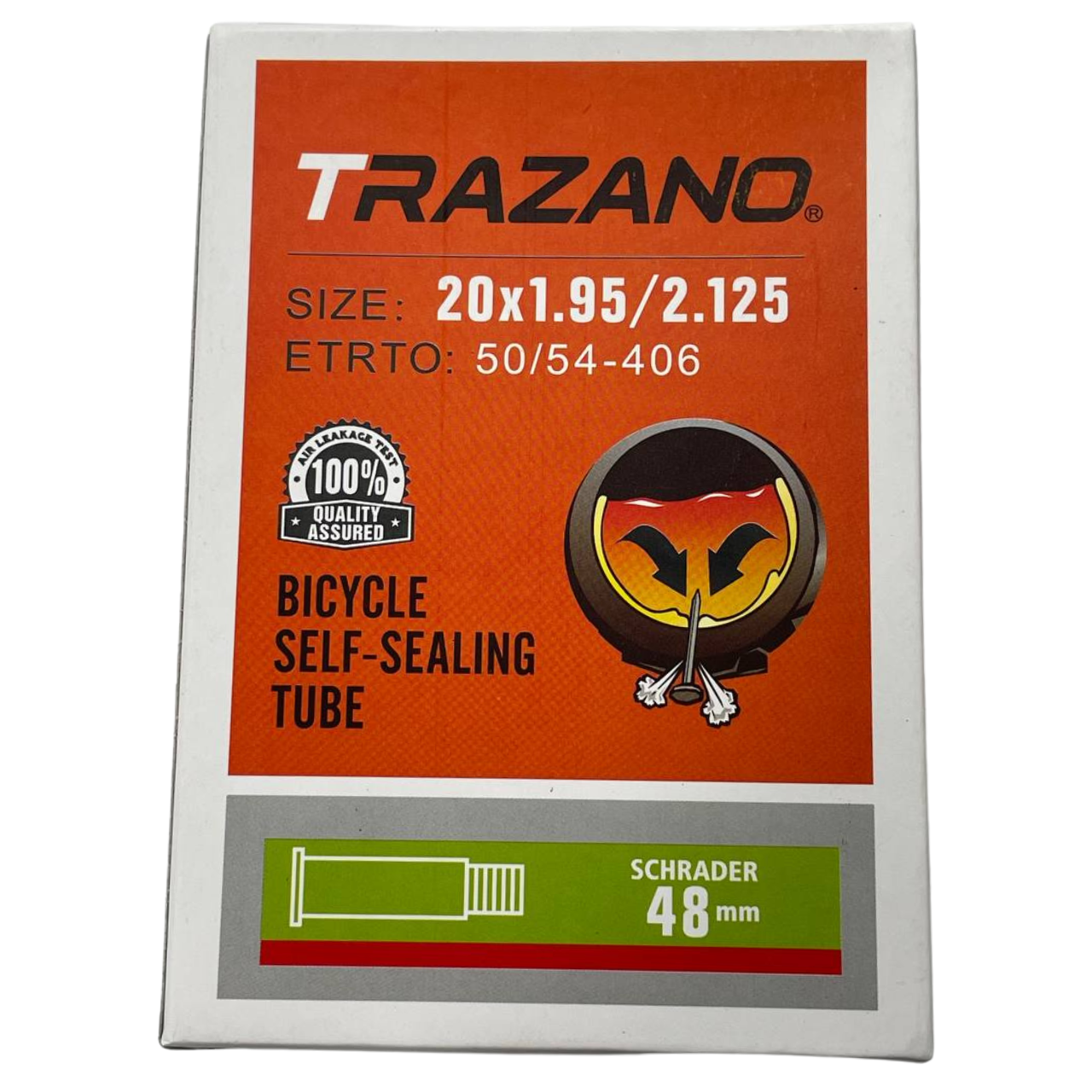 Камера 20х1.95/2.125 50/54-406 Shrader (AV) 48 мм з антипрокольною рідиною Trazano