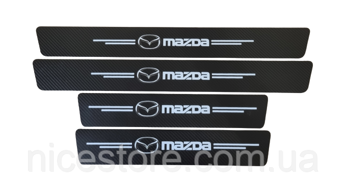 Захисна плівка на пороги авто з логотипом Mazda всі моделі та інші марки автомобілів style2, фото 1