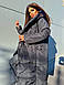 Жіночий довгий зимовий пуховик на запах під пояс у розмірах 42-48 на силіконі 200 і флісовому підкладі, фото 8