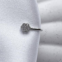 Срібна сережка-кафа в ніс "Квітка" - стильна сережка в ніс зі срібла 925 проби