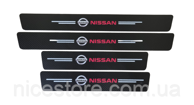 Захисна плівка на пороги авто з логотипом Nissan всі моделі та інші марки автомобілів style2, фото 1