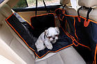 Автогамак для собак із бортами 137 см х 147 см Чорний з жовтогарячим, фото 5