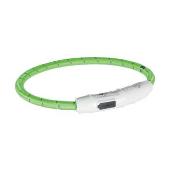 LED нашийник для собак та котів водостійкий, що світиться, з зарядкою USB 45 см Зелений