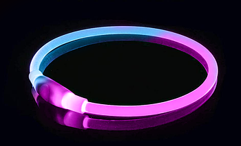 LED нашийник для собак з підсвіткою двокольоровий універсальний Рожево - фіолетовий