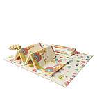 Двосторонній дитячий розвиваючий килимок для повзання складаний 200 х 180 х 1 см Ведмедик / Звірята, фото 4