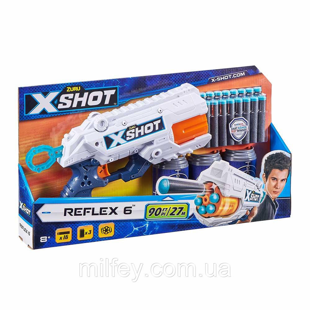 X-Shot Швидкострільний бластер Excel Reflex 6 (16 патронів), фото 1