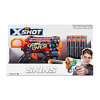 X-Shot Швидкострільний бластер Skins Menace Game Over (8 патронів)