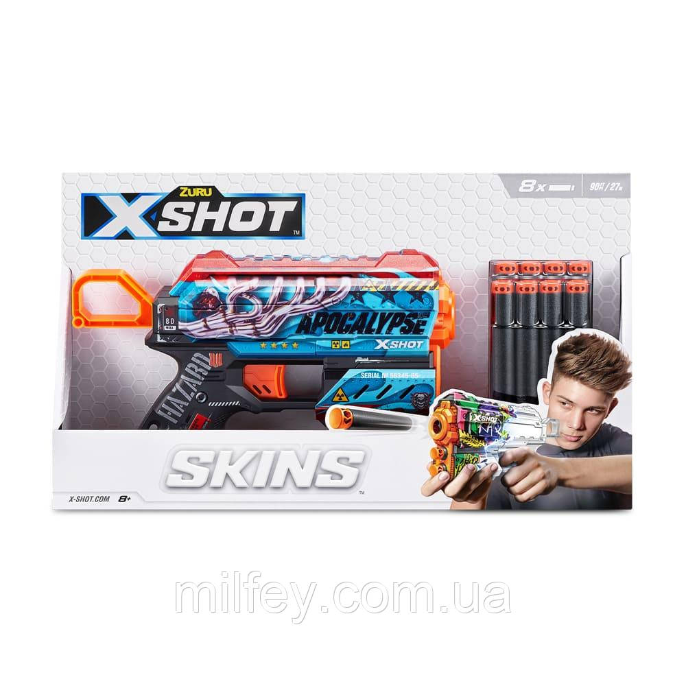 X-Shot Швидкострільний бластер Skins Flux Apocalypse (8 патронів), фото 1