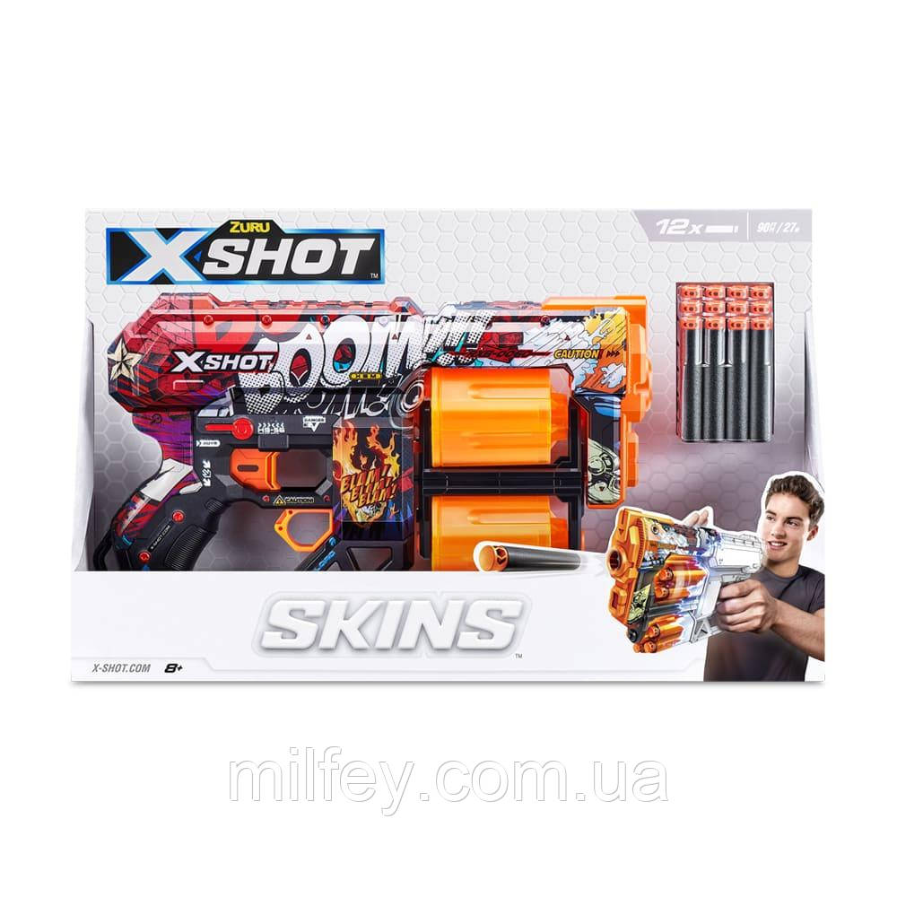 X-Shot Швидкострільний бластер Skins Dread Boom (12 патронів), фото 1