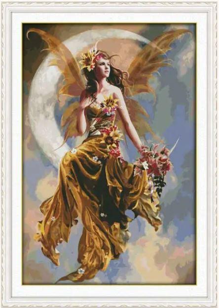 Набір для вишивання хрестиком за нанесеною на канву схемою "The moon fairy (2)". AIDA 14CT printed, 104*153 см