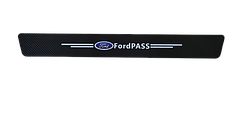 Наклейка на задній бампер карбонова FordPASS всі моделі та інші марки автомобілів 90х7см
