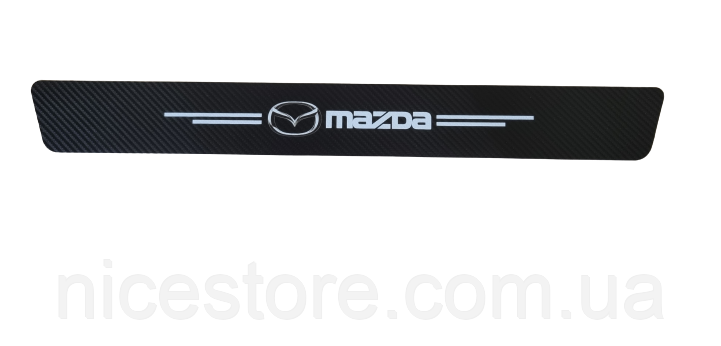 Наклейка на задній бампер карбонова Mazda всі моделі та інші марки автомобілів 90х7см style2, фото 1