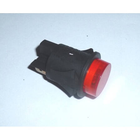 Двополярний вимикач, червона лампочка - 250В -16А - отв. Ø 25мм, фото 2