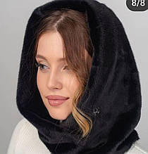 Модний капор норка на флісі, колір чорний