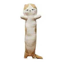 М'яка іграшка антистрес "Кіт батон" Bambi K15217, 90 см Бежевий, World-of-Toys