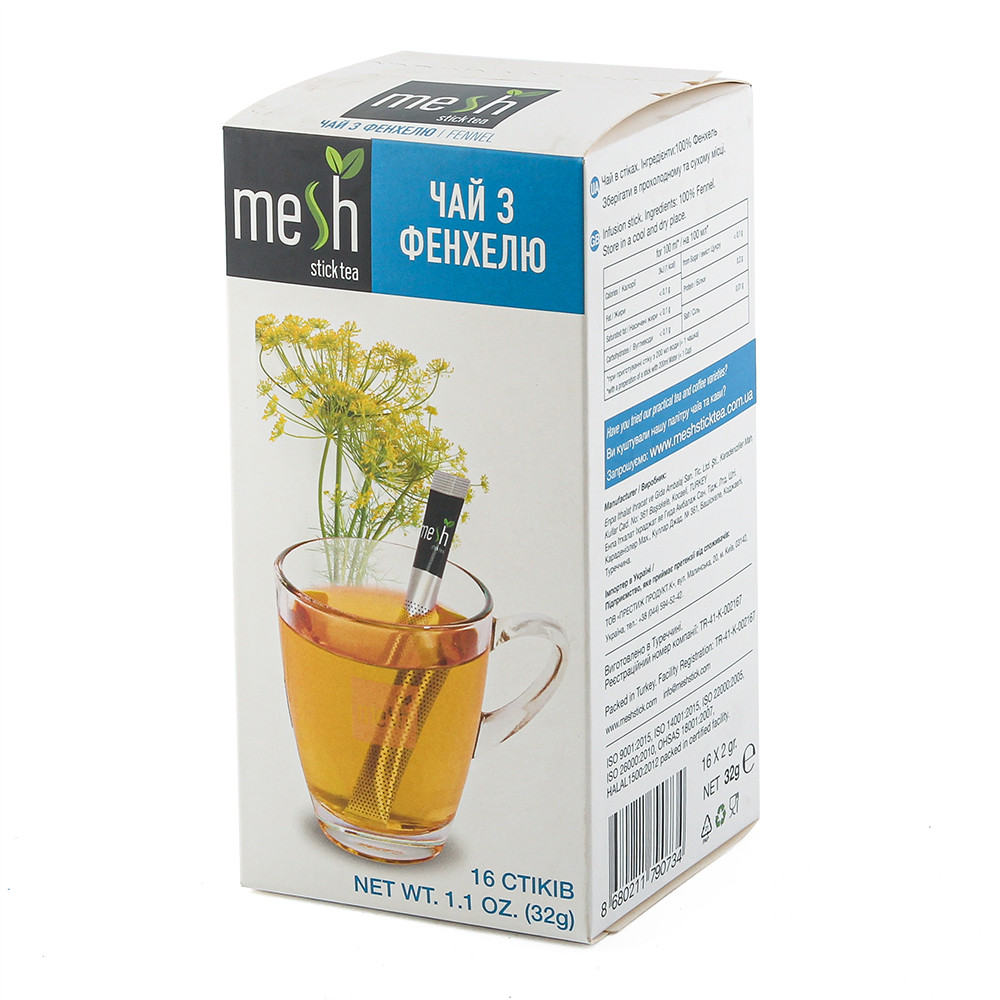 Чай з фейхелю (Fenhel tea) Mesh stics в стіках 16шт по 2,2г, фото 1
