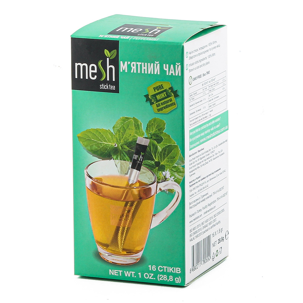 Чай з м'яти (Peppermint tea) Mesh stics в стіках 16шт по 2,2г, фото 1