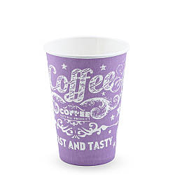Стакан паперовий одношаровий КАВА ФІОЛЕТОВИЙ 340мл (В)(КР-79)(50шт/уп)(1250ящ)
