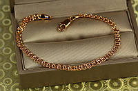 Браслет Xuping Jewelry двойной лав 17 см 3,5 мм золотистый
