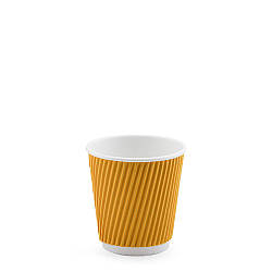 Стакан паперовий гофрований ЖОВТИЙ ЄВРО 110мл (FC)(25шт/уп)(500ящ)