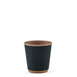 Стакан паперовий Гофро-Крафт ЧОРНИЙ ЄВРО 110мл (FC)(25шт/уп)(500ящ)