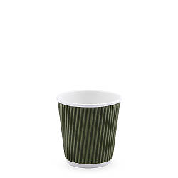 Стакан паперовий гофрований ОЛИВКОВИЙ ЄВРО 110мл (FC)(25шт/уп)(500шт)