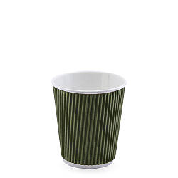 Стакан паперовий гофрований ОЛИВКОВИЙ ЄВРО 175мл (FC)(КР-70)(25шт/уп)(500шт)