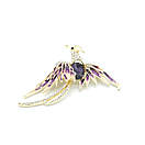 Брошка пташка з камінцями 70х45мм, фото 2