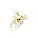 Брошка пташка з камінцями 70х45мм, фото 3