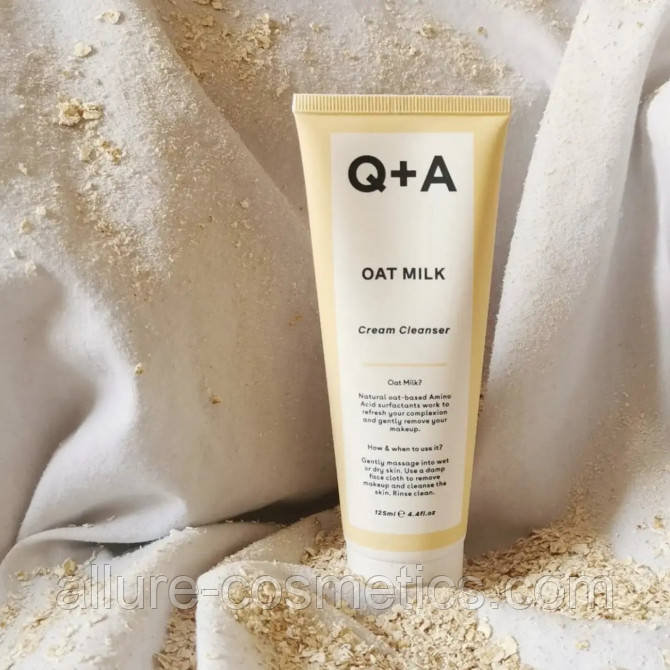 Очисний крем для обличчя з вівсяним молоком Q+A Oat Milk Cream Cleanser 125m, фото 1