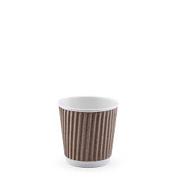 Стакан паперовий гофрований КРАФТ 110мл (В)(25шт/уп)(1000ящ)