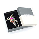 Брошка пташка з камінцями 70х45мм, фото 4