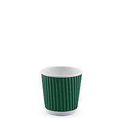 Стакан паперовий гофрований ЗЕЛЕНИЙ 110мл (В)(25шт/уп)(1000ящ)