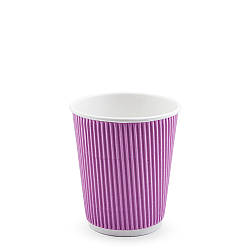 Стакан паперовий гофрований ЛАВАНДОВИЙ ЄВРО 275мл (FC)(КР-80)(25шт/уп)(500шт)