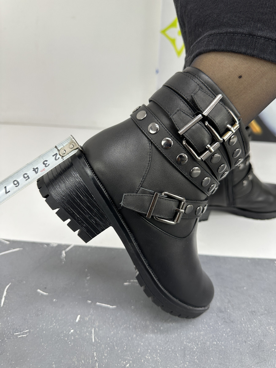 Ботинки женские зимние Battine M503 на широком каблуке - фото 4 - id-p1301562187