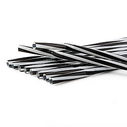 Трубочка ФРЕШ з коліном ЗЕБРА ЧОНО-БІЛА d8мм довжина 23.5см (100шт/уп)