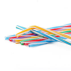 Трубочка ФРЕШ з коліном ЗЕБРА КОЛЬОРОВА d8мм довжина 23.5см (100шт/уп)