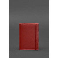 Кожаная обложка для паспорта 1.0 красная краст