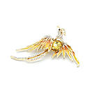 Брошка пташка з камінцями 70х45мм, фото 3